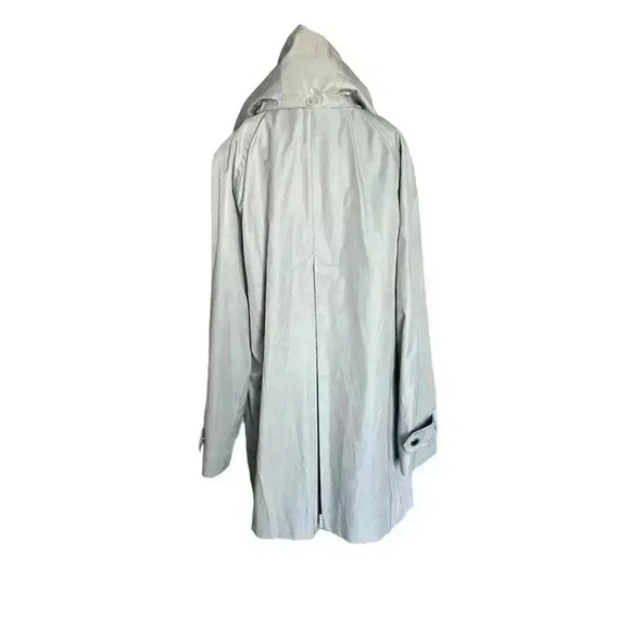 London Fog Women’s Light Gray Single-Breasted Hooded Raincoat Size L - Picture 4 of 10